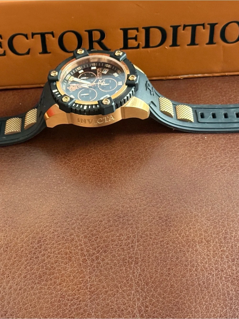 Invicta Black and Gold Chronograph Men Watch